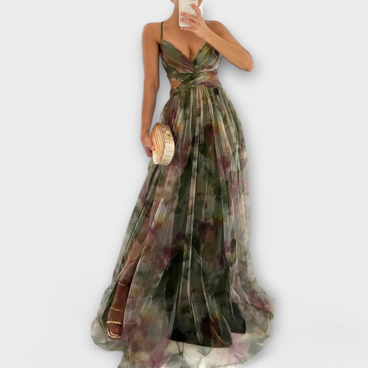 Tanique - Mesh Maxi Dress  Elegant and Figure-Shaping