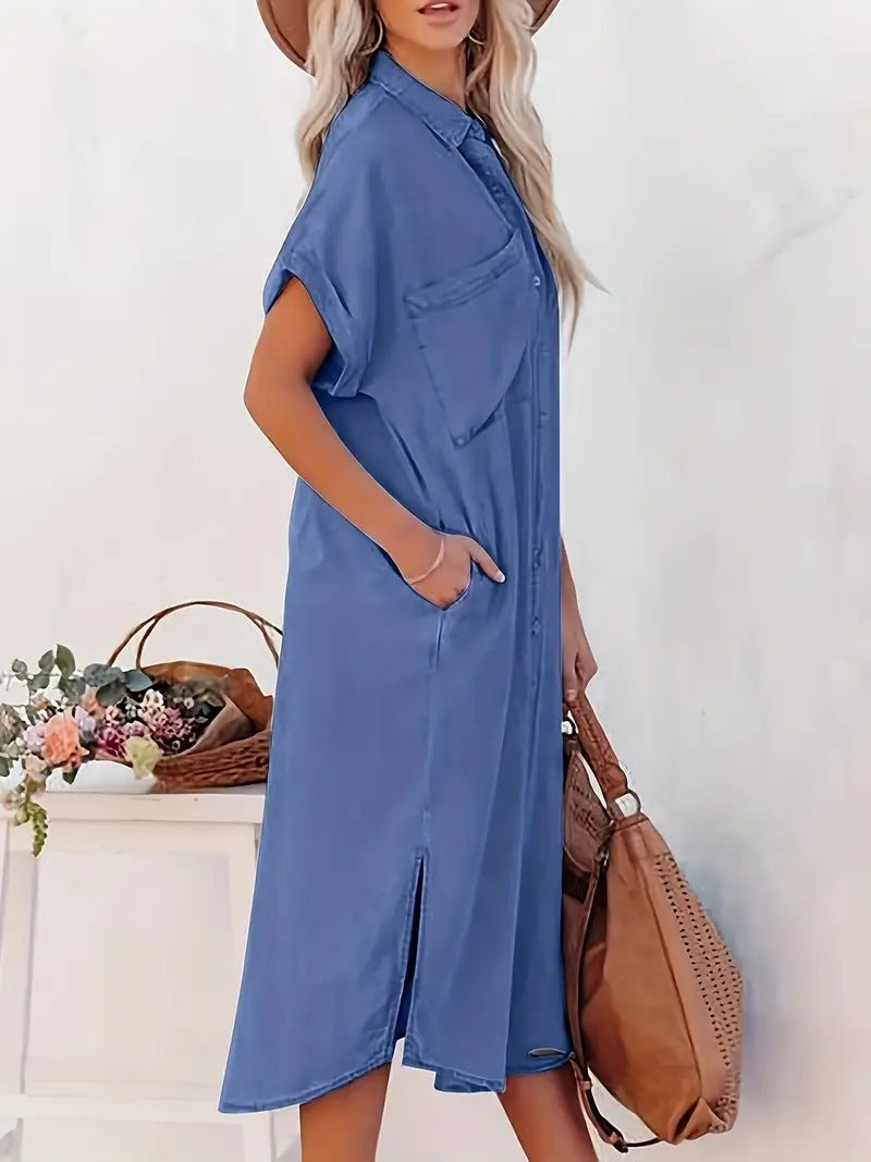 Aurelia - Chic Pocket Shirt Dress