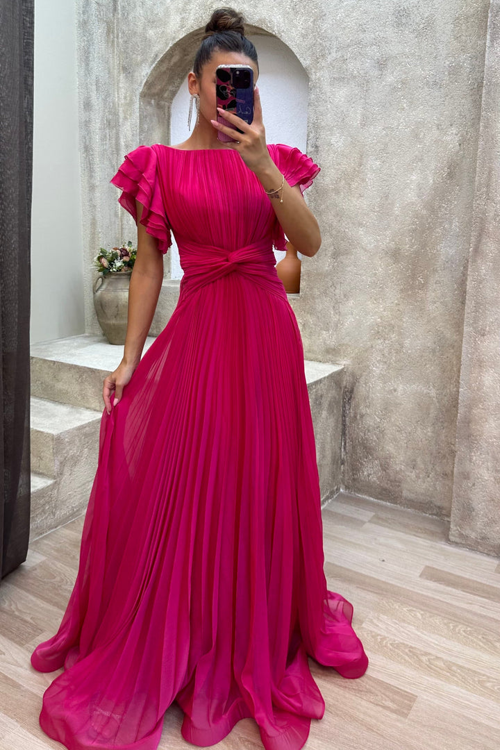 Elyssira - Pleated Evening Gown