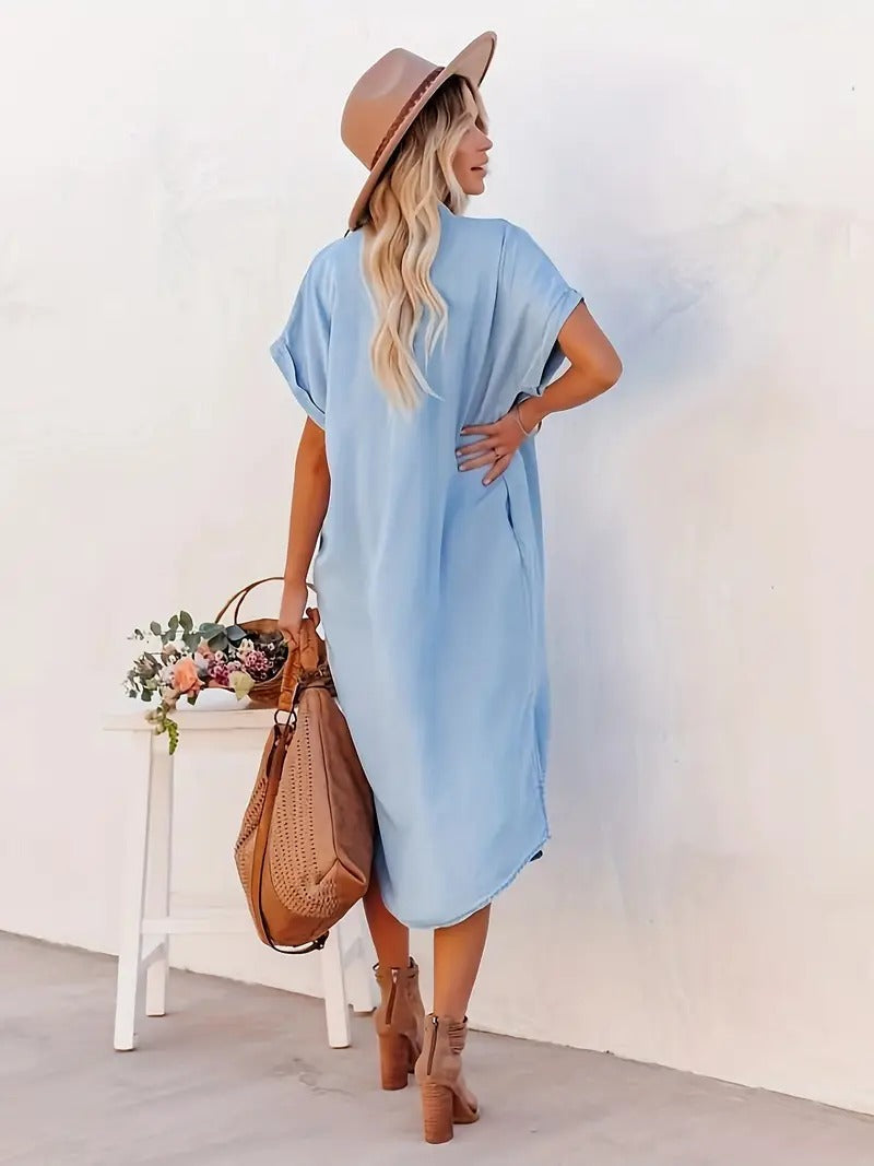 Aurelia - Chic Pocket Shirt Dress