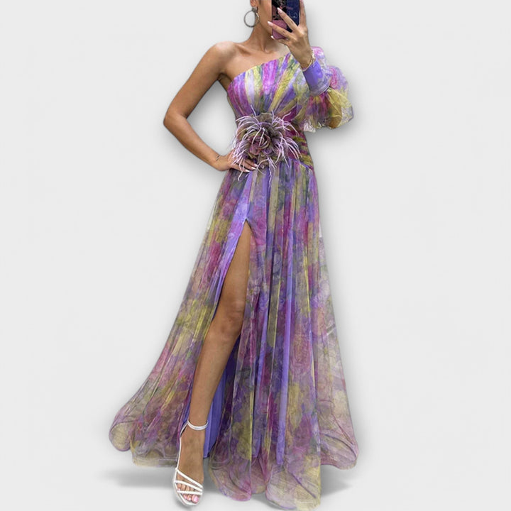 Mirielle - Elegant Evening Dress with One Shoulder and Slimming Waist