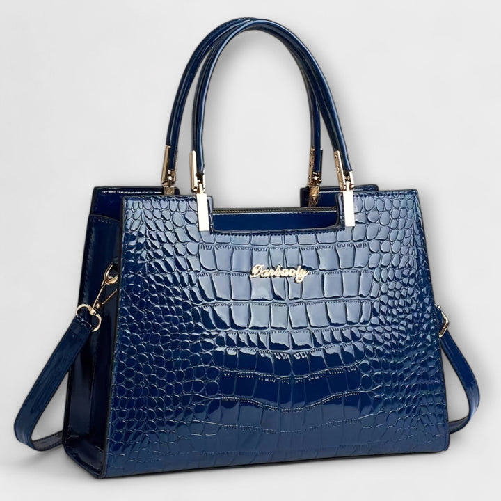 Avalira - Glossy Crocodile Pattern Handbag