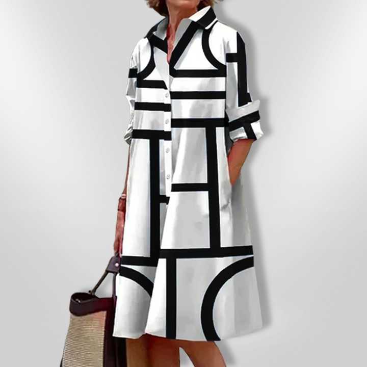 Veylah - Midi dress with geometric pattern
