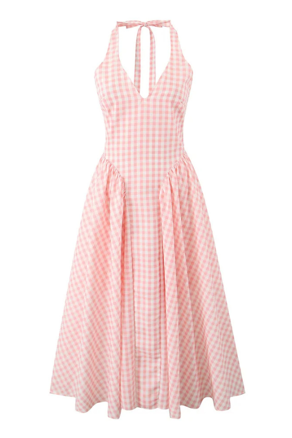 Ysaria - Plaid Print Midi Dress