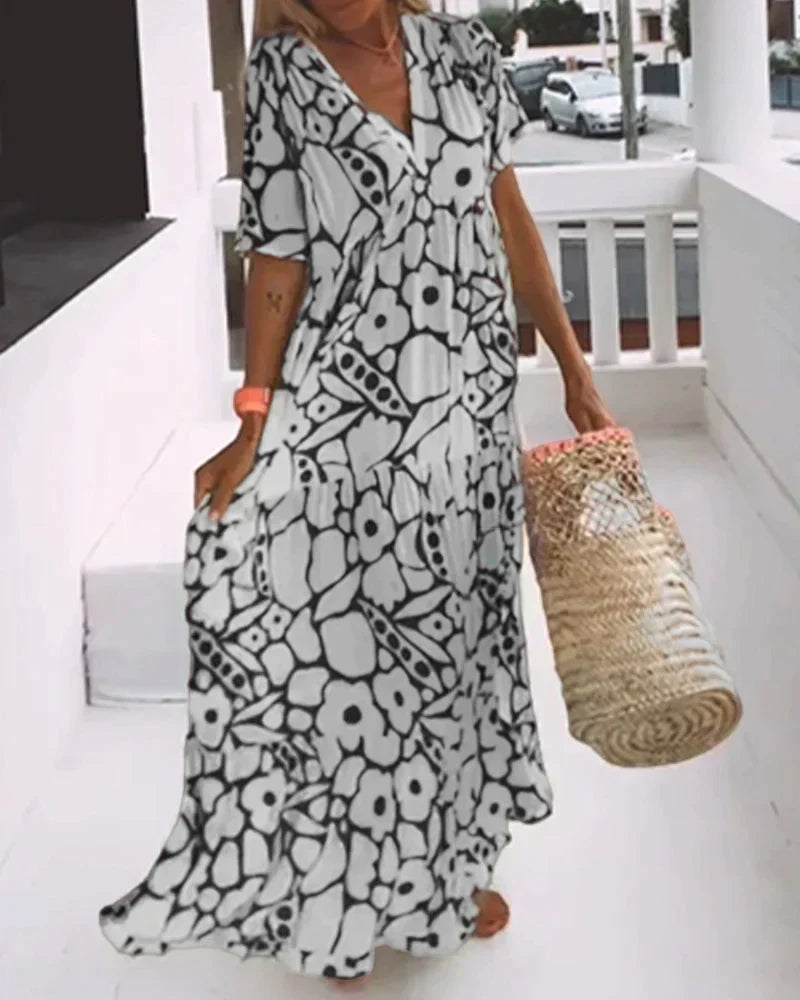 Faylinnae- Long Pattern Dress