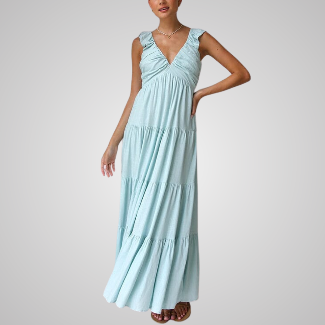 Saphis - Elegant Ruffled Maxi Dress