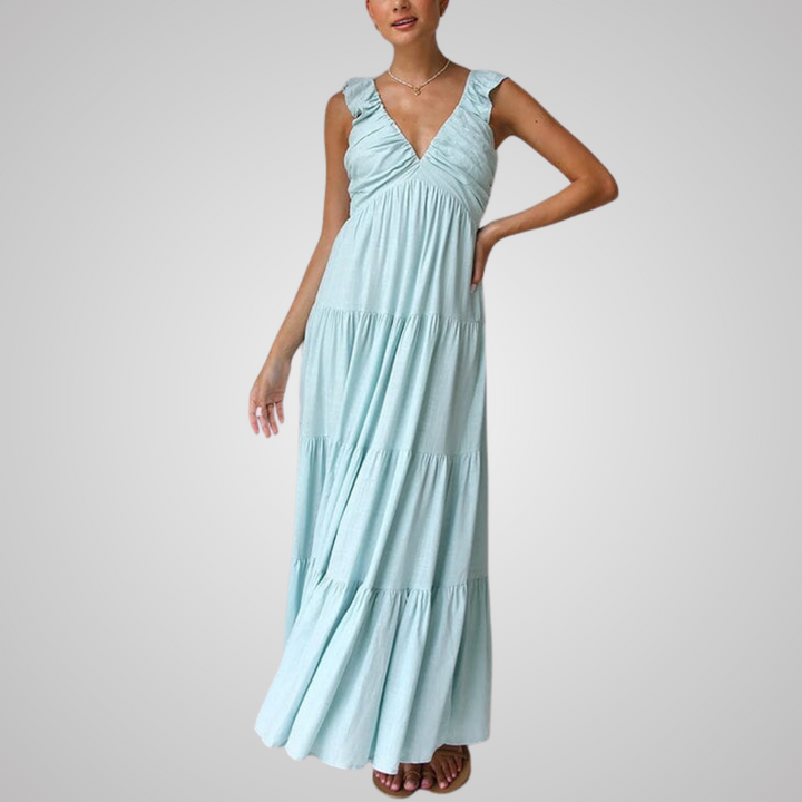 Saphis - Elegant Ruffled Maxi Dress