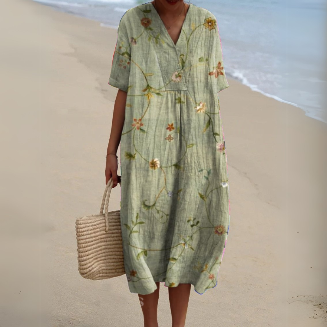 Elorayae- Summer Dress with Flower Motif