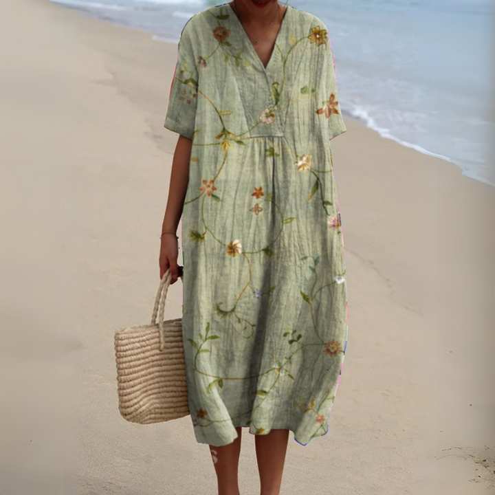 Elorayae- Summer Dress with Flower Motif