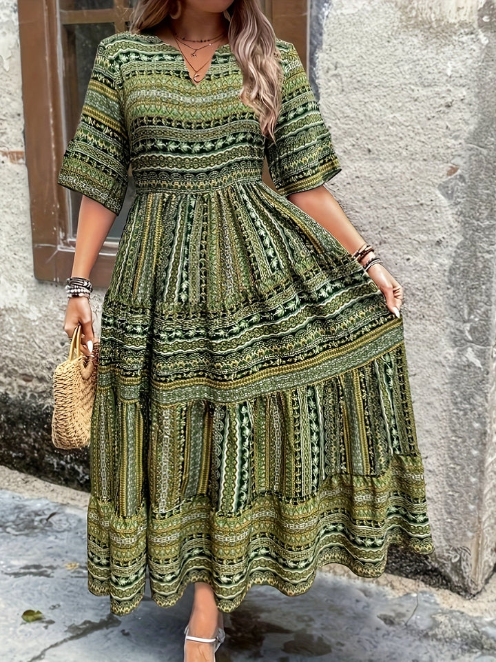 Adalyne - Charming Bohemian Dress with Elegant Ethnic Pattern