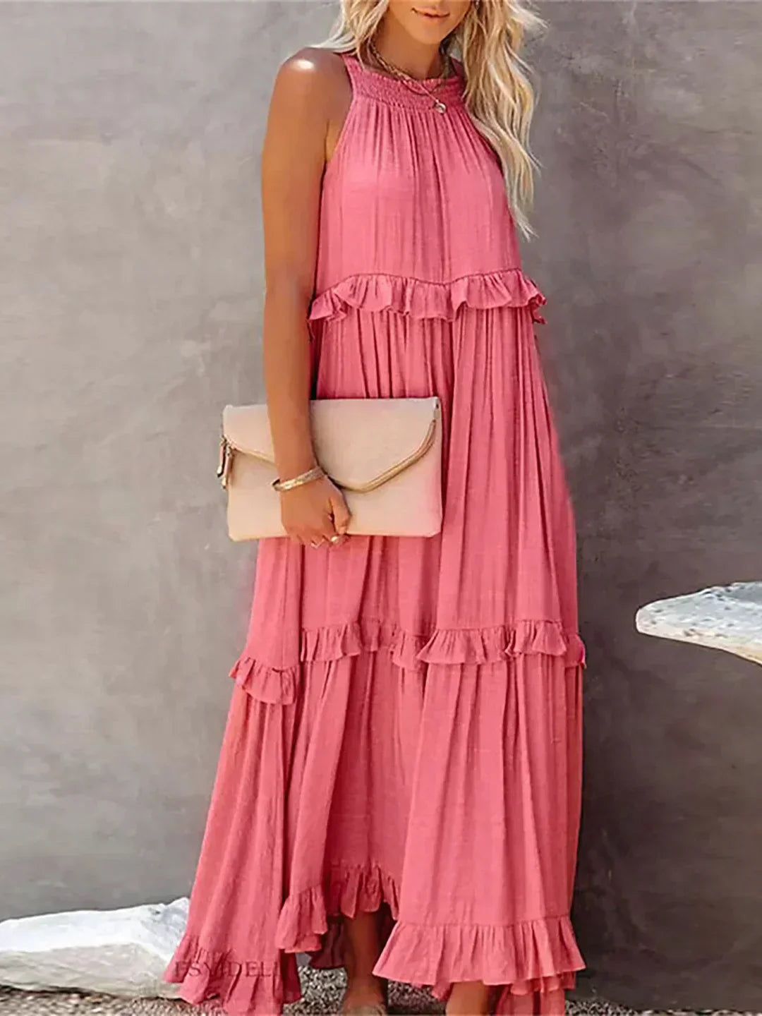 Esmara - Halter Ruffle Maxi Dress