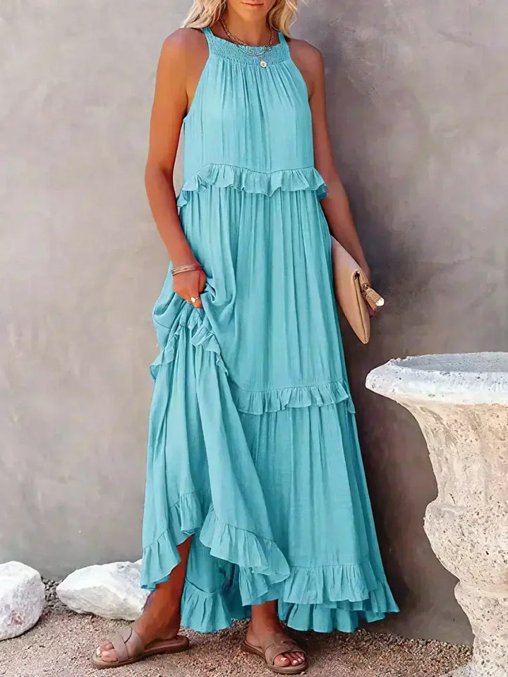 Aisha – Flowing Ruffle Maxi Dress