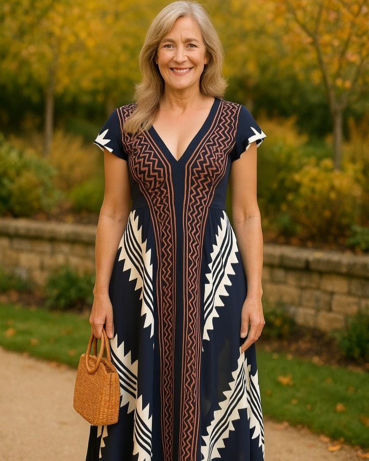 Winter – Boho V-Neck Maxi Dress