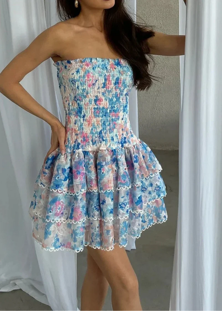 Kaylee - Strapless Floral Dress