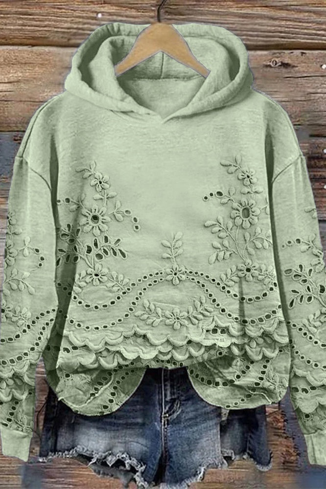 Eden - Hooded Sweatshirt in Lace Prato