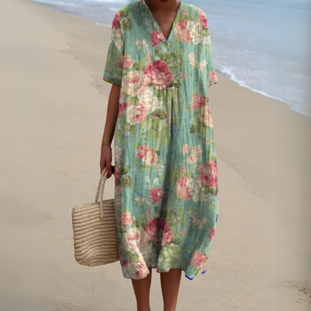 Elorayae- Summer Dress with Flower Motif