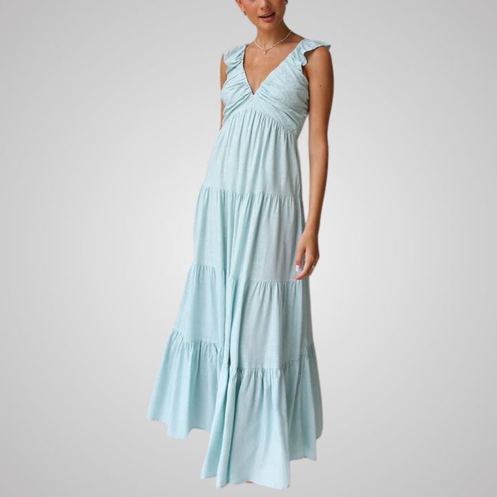Saphis - Elegant Ruffled Maxi Dress