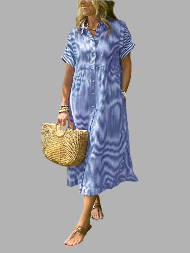 Quinn - Striped shirt dress