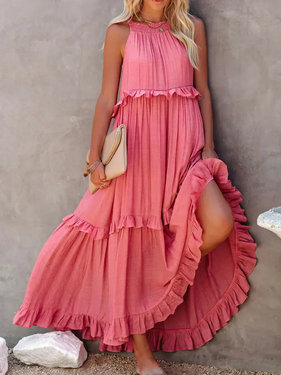 Aisha – Flowing Ruffle Maxi Dress