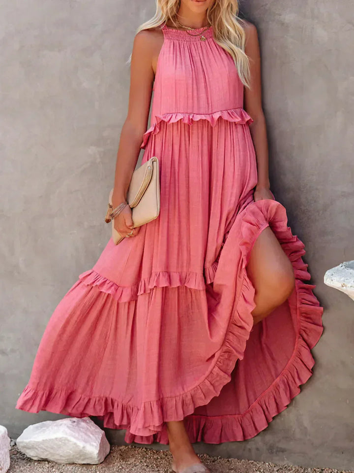 Aisha – Flowing Ruffle Maxi Dress