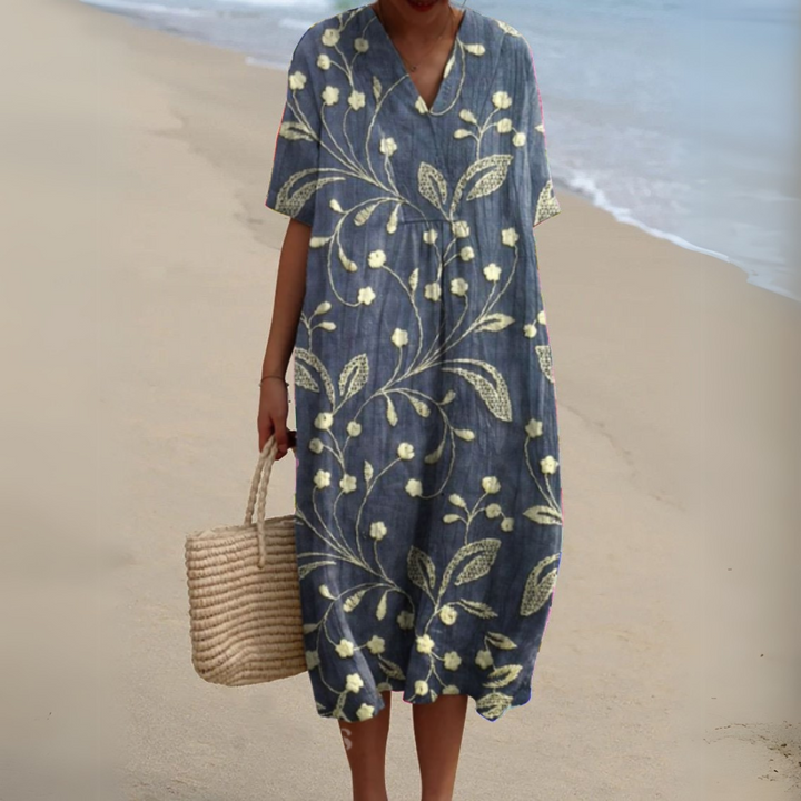 Elorayae- Summer Dress with Flower Motif