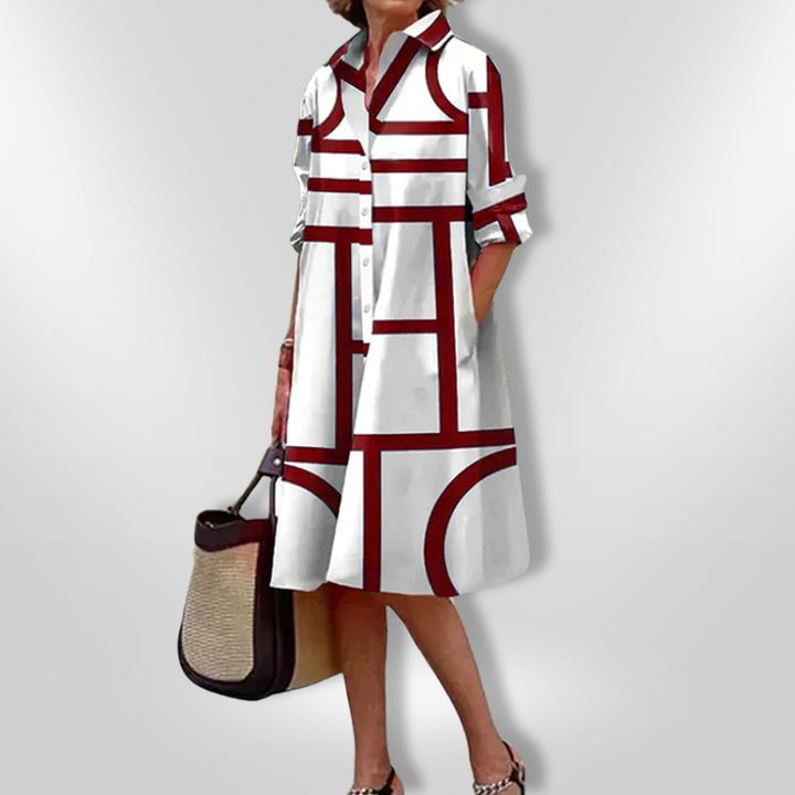 Veylah - Midi dress with geometric pattern