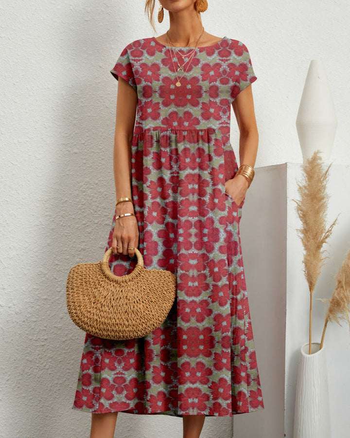 Palila - Botanical Elegance Midi Dress
