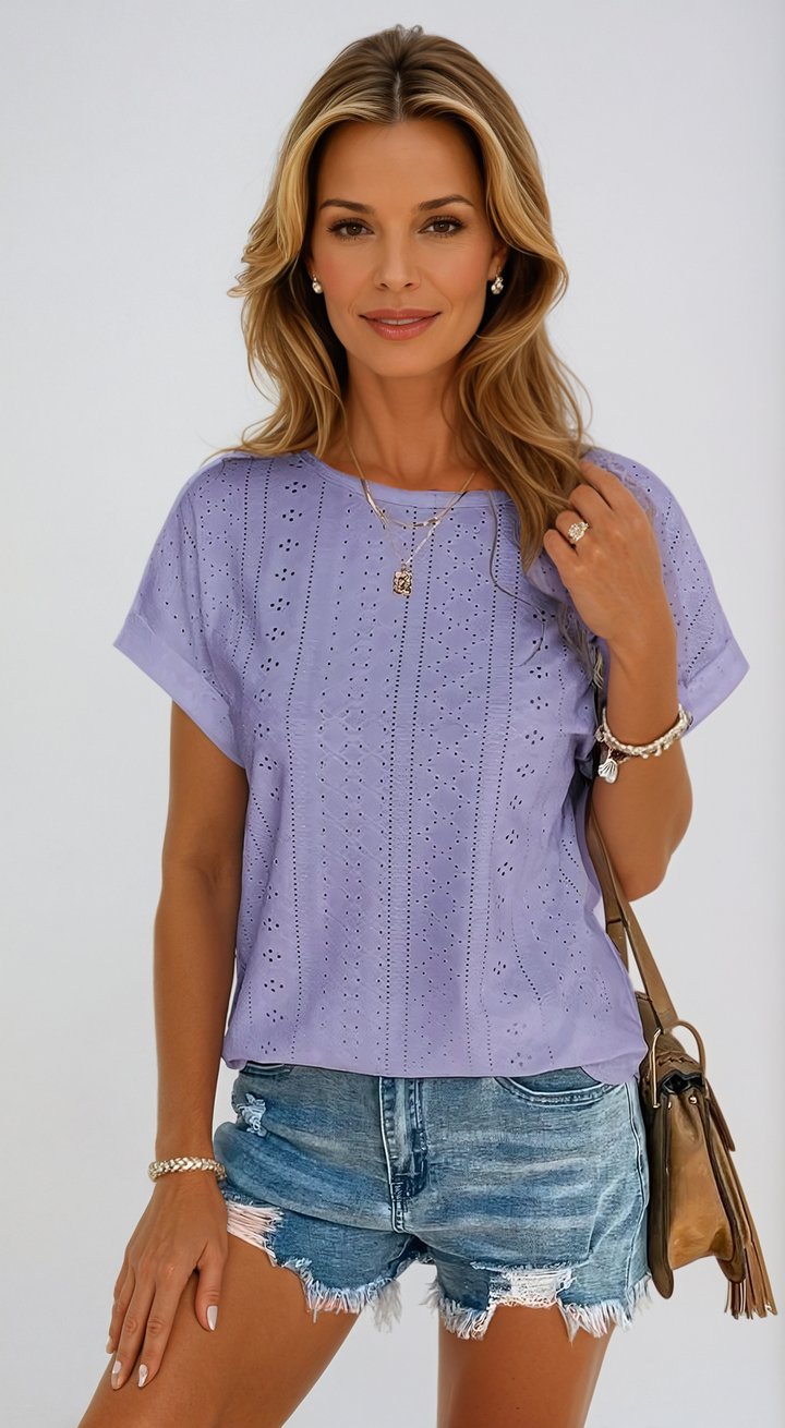 Winona -  Casual Eyelet Top