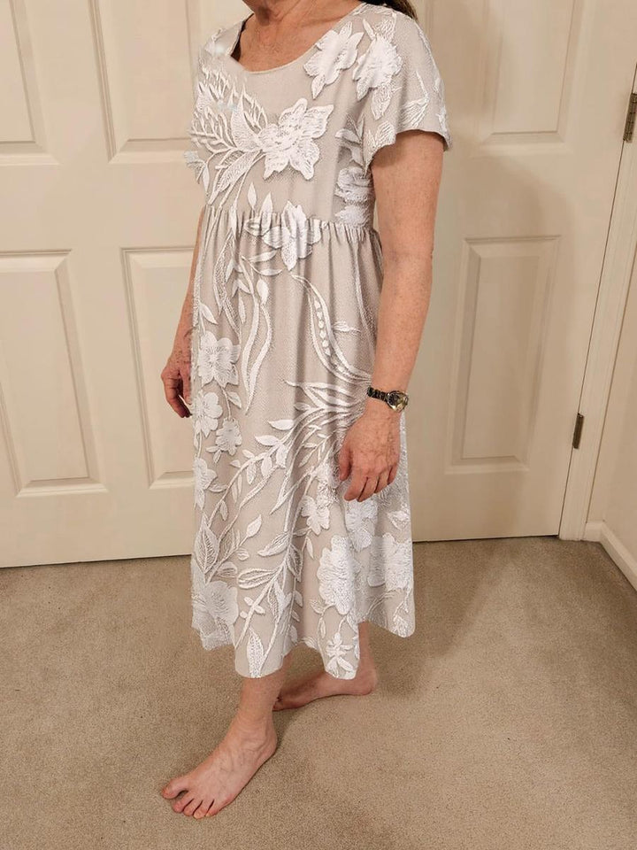 Elowen - Classic midi dress with print & side pockets