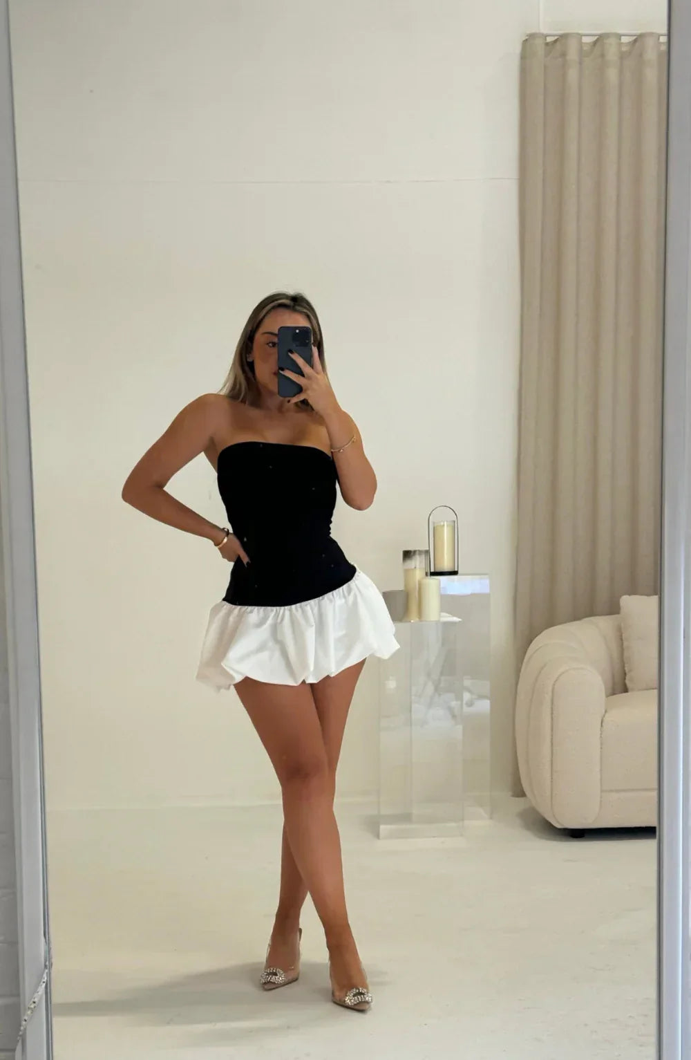 Danielle - Bubble Hem Mini Dress