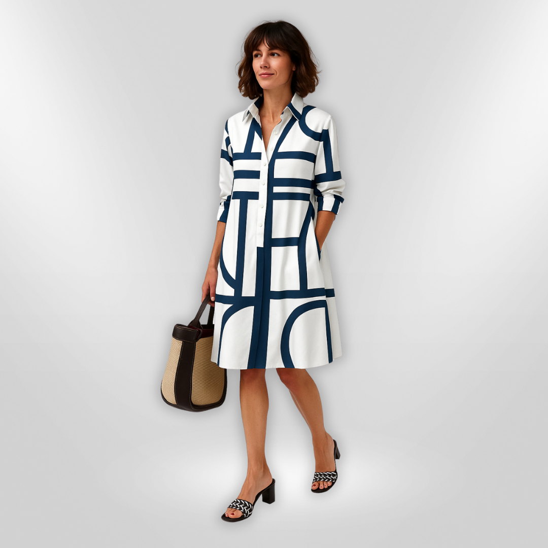 Veylah - Midi dress with geometric pattern