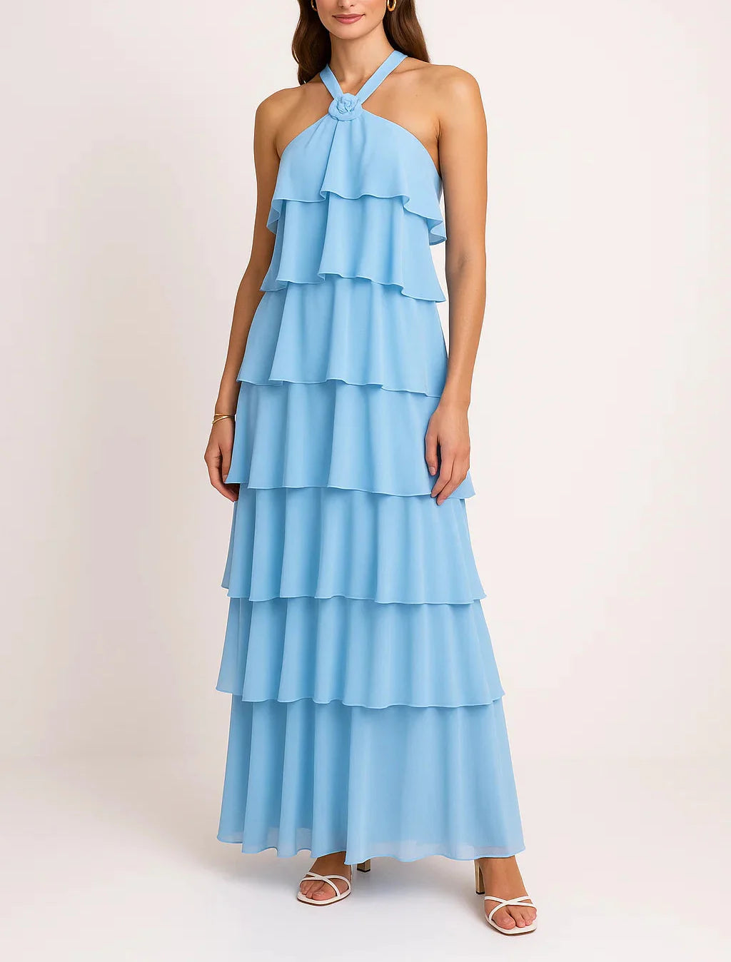 Xivanae - Ruffle Backless Maxi Dress
