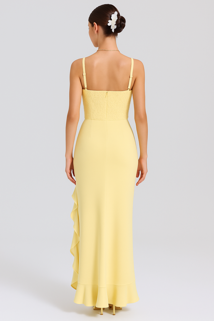Lara - RUFFLED SATIN CORSET DRESS