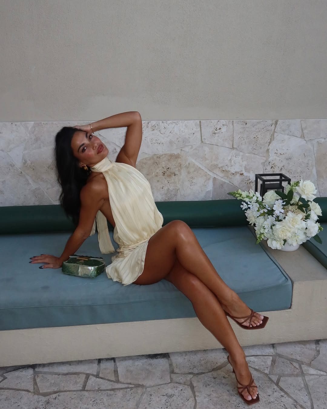 Deylissa - Halter Lace Mini Dress