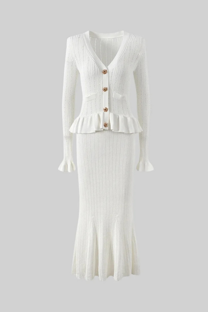 Bonnie - V-Neck Knitted Set