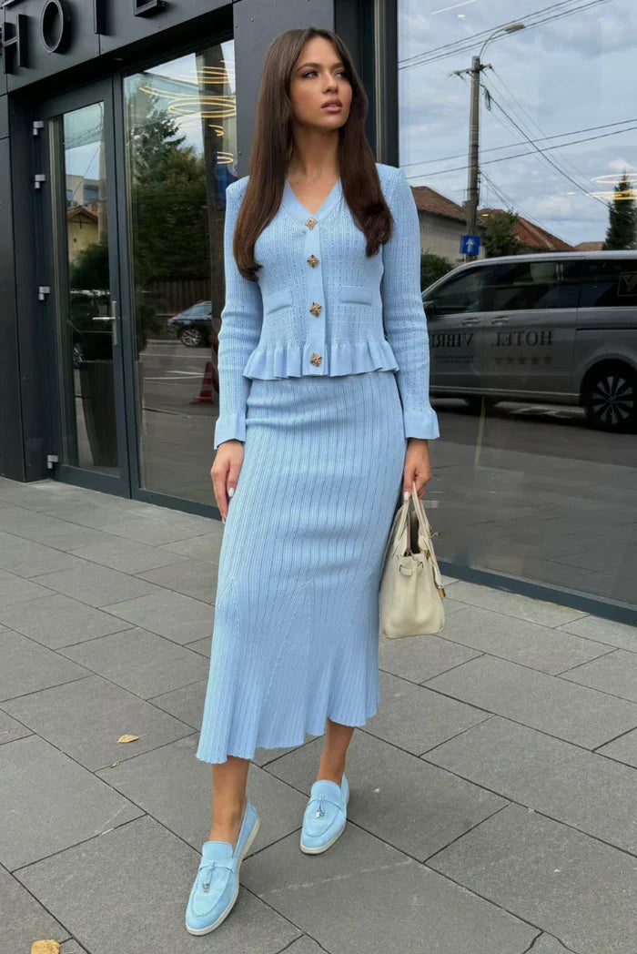 Bonnie - V-Neck Knitted Set