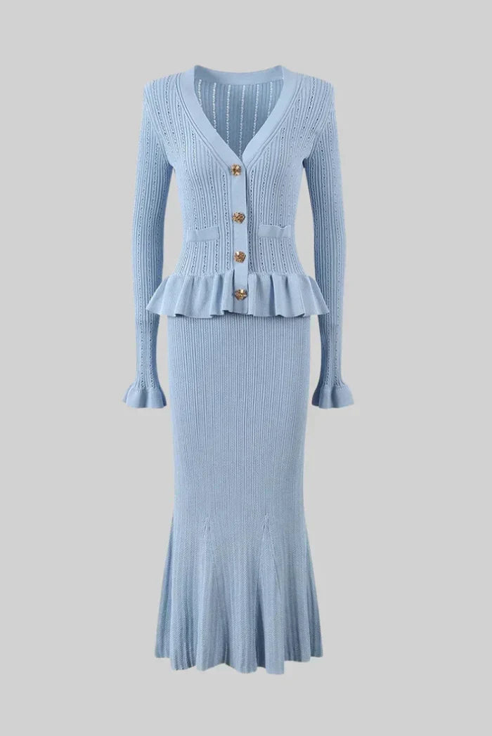 Bonnie - V-Neck Knitted Set