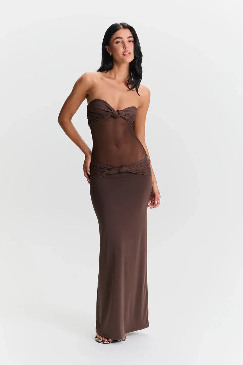 Rhionara - Detachable Straps Maxi Dress