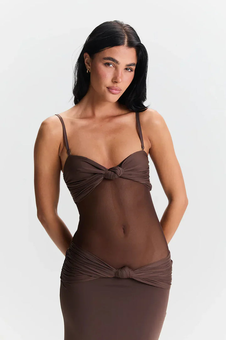 Rhionara - Detachable Straps Maxi Dress