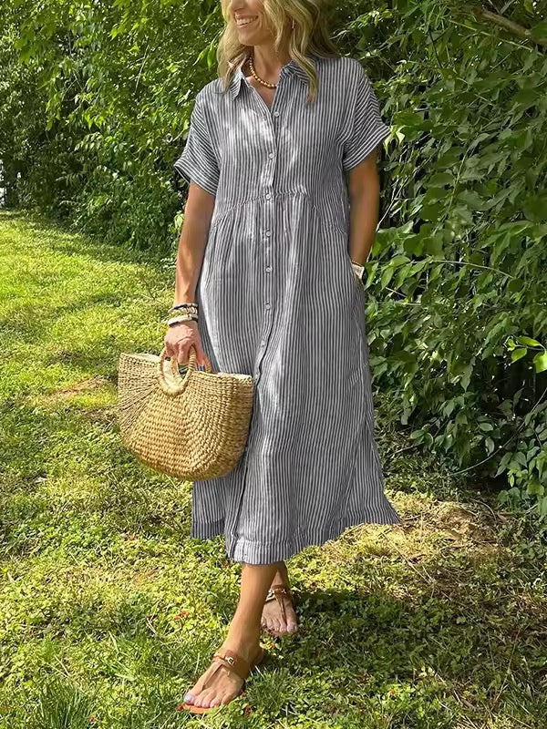 Quinn - Striped shirt dress