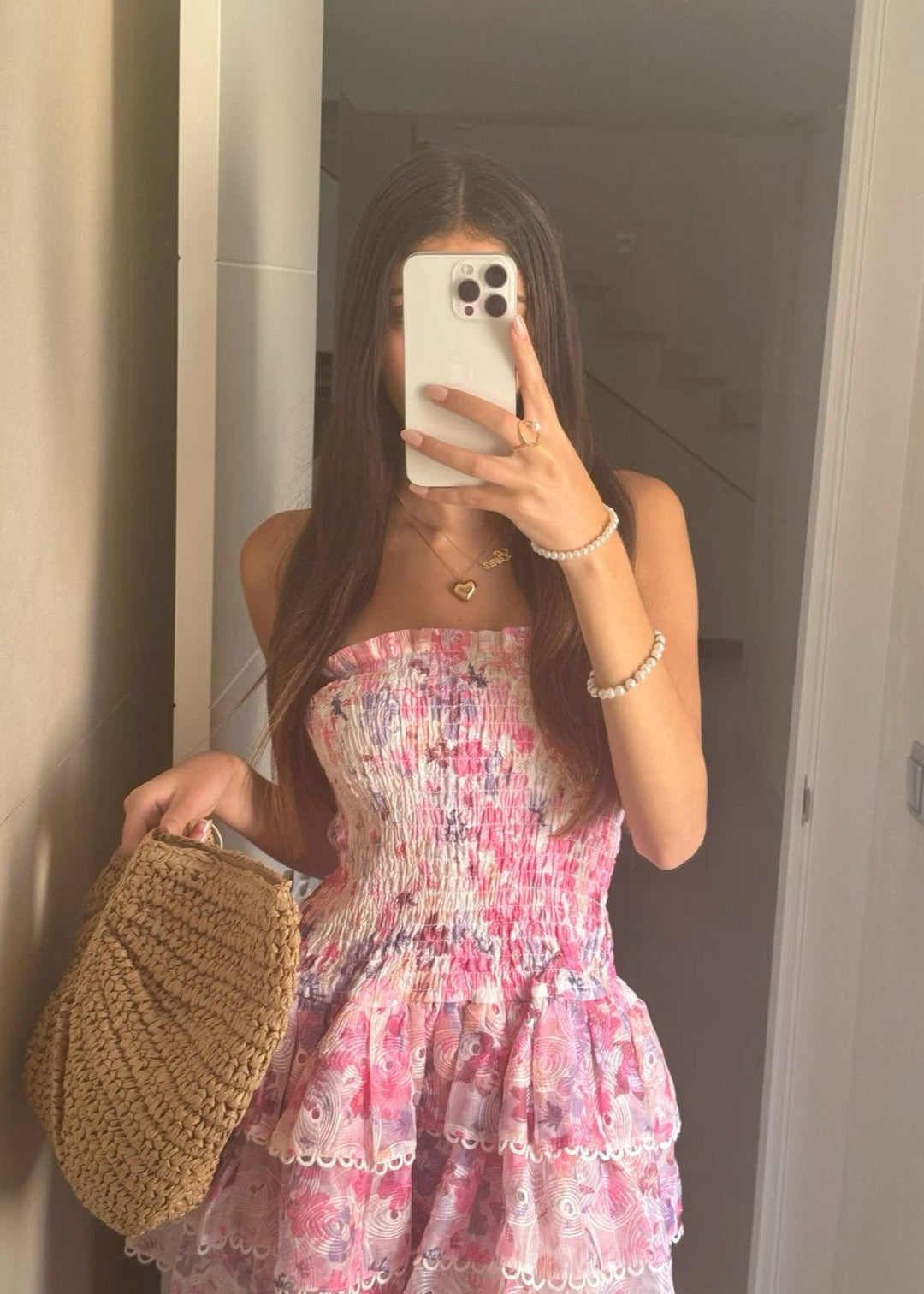 Cecilia - Strapless Floral Dress