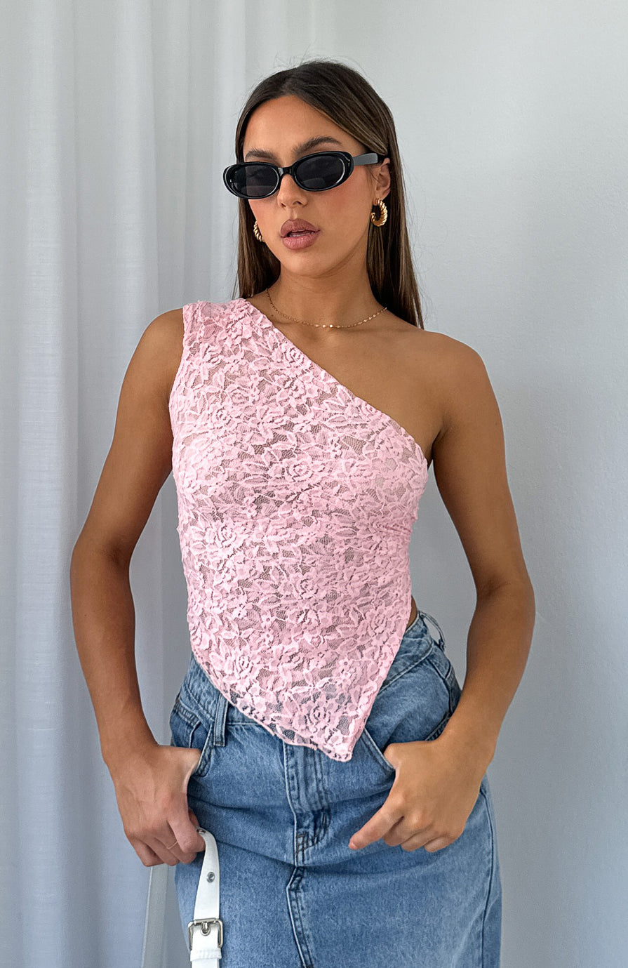 Kimberly | One Shoulder Lace Top