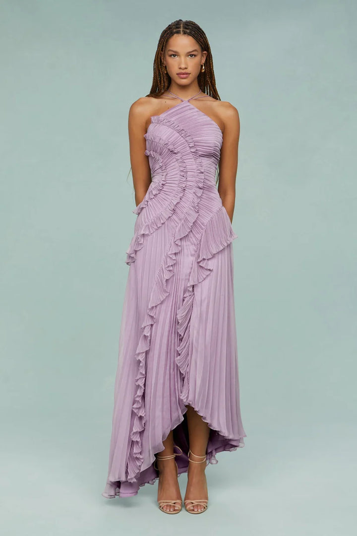 Olivia - Pleated ruffle gown
