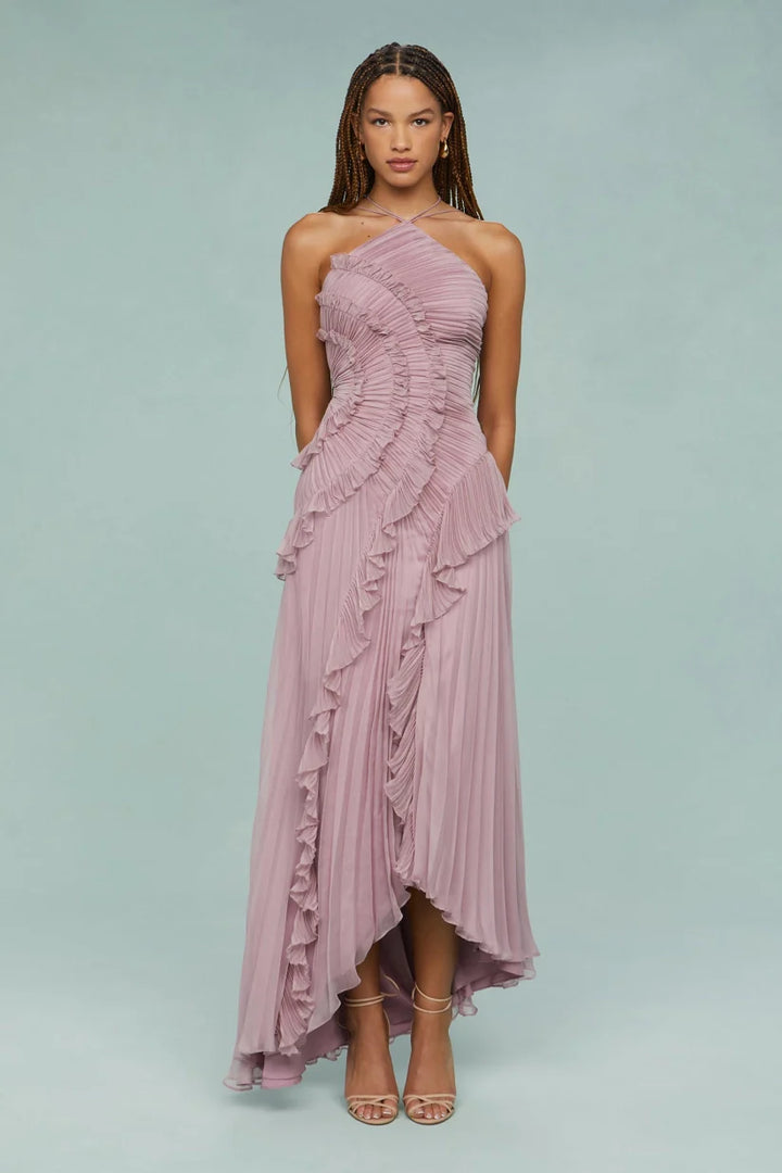 Olivia - Pleated ruffle gown