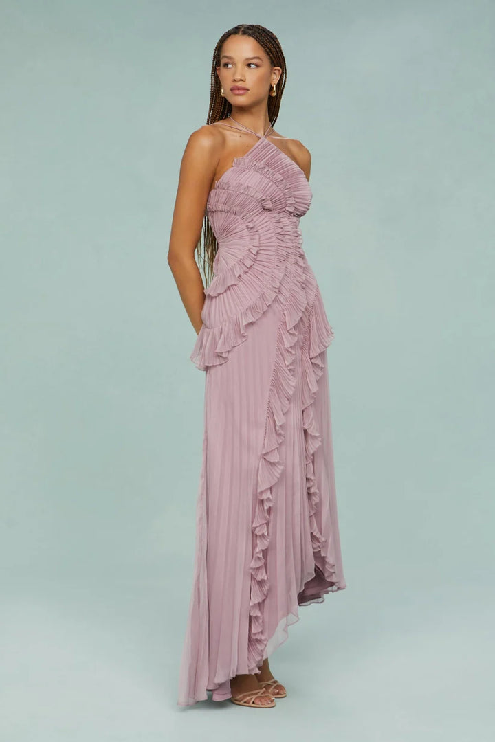 Olivia - Pleated ruffle gown