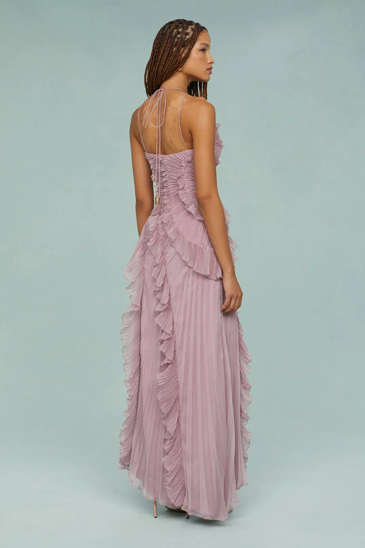Olivia - Pleated ruffle gown