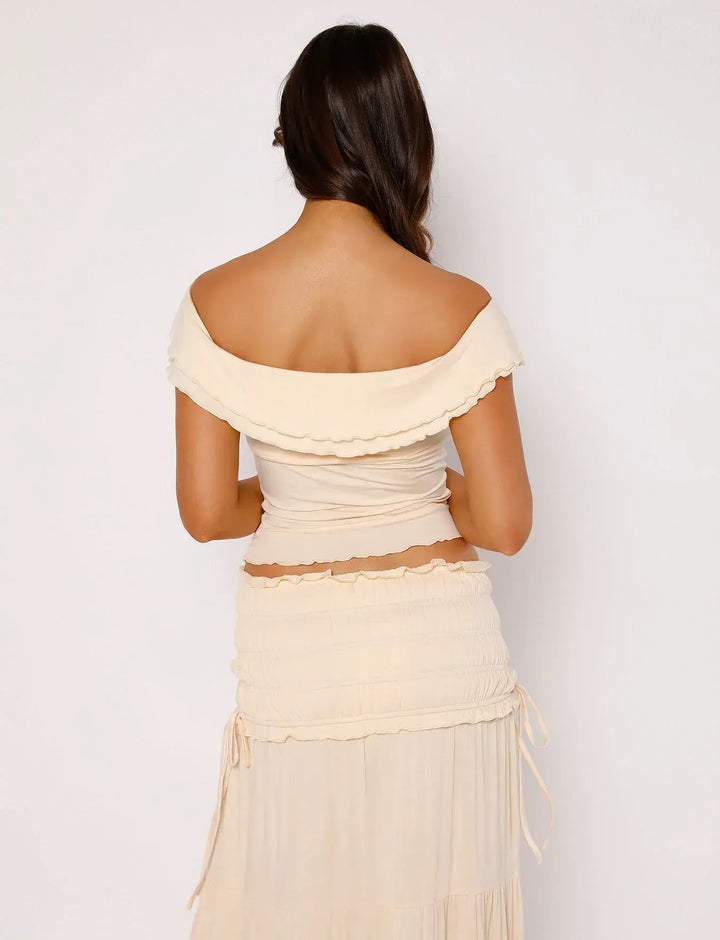 Novissea - Ruffled Top with Maxi Skirt Boho Set