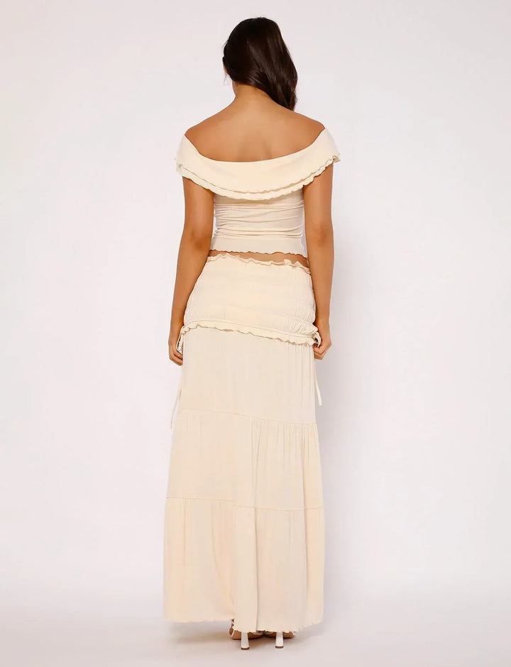 Novissea - Ruffled Top with Maxi Skirt Boho Set