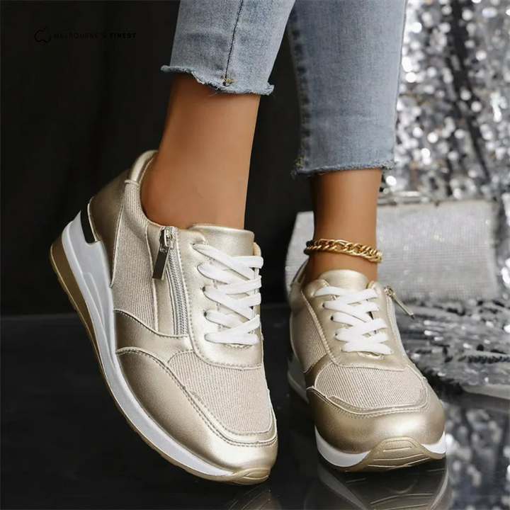 Savannah - Metallic Zip Up Sneakers