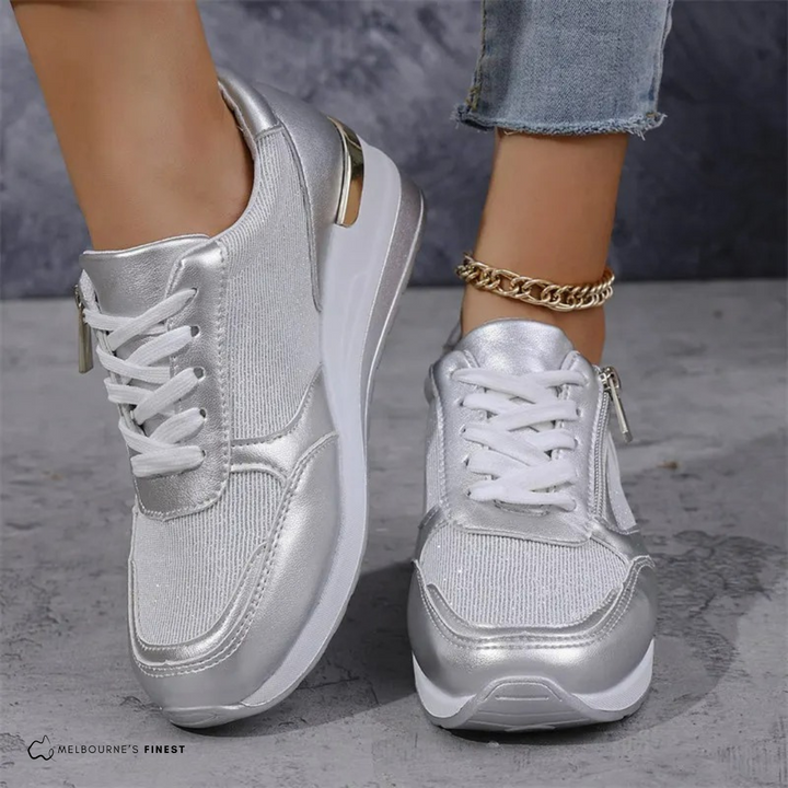 Savannah - Metallic Zip Up Sneakers